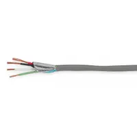 22 AWG unpaired shielded communication cable with 7-strand conductors, S-R PVC insulation, and overall Flexfoil polyester supported aluminum foil shield. PVC jacket, riser fire rating. Suitable for alarm system wiring and other low-voltage communication applications in vertical shaft installations