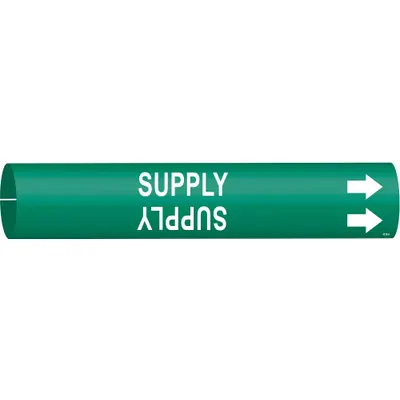 BRADY Supply Snap-On Pipe Marker - Supply Snap-On Pipe Markers