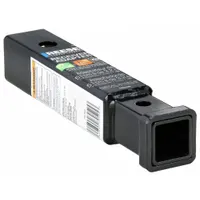 This hitch receiver adapter from REESE features a 2-inch square profile with 2-inch height, 2-inch thickness, and 2-inch overall width. It is used to adapt hitch receivers for towing applications, allowing secure connection of accessories. Suitable for fleet and vehicle maintenance tasks