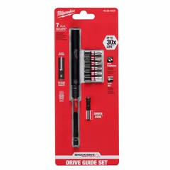 This bit holder with screw guide accepts 1/4 in hex bits and is impact rated for use with high-torque drivers. The magnetic retention holds bits securely while the screw guide aligns fasteners and reduces wobble during driving. Suitable for construction, framing, and general assembly tasks.