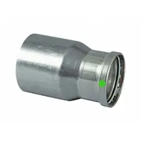 VIEGA PROPRESS Crimp Fitting: 4 in CTS x 2 in CTS Size, Straight, FTG x Press-fit, Stainless Steel (MPN 80250)