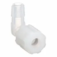 PARGRIP Compression Fitting Elbow: 1/2 in OD x 1/4 in Pipe Size, Compression x MNPT, PFA (MPN GAME-84)