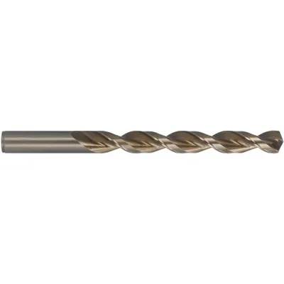 CLEVELAND Jobber Length Drill Bit: #40, 135° Split Point, Straw/Bronze Cobalt - Cobalt Jobber-Length Drill Bits for Deep Hole-Drilling