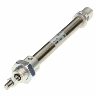 SMC Round Body Cylinder: 12 mm Bore, 25 mm Stroke, Non-Repairable, Stainless Steel - Double End Mount Cylinders
