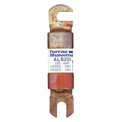 MERSEN Forklift Limiter Fuse: ALS Series, Bolt-On, Gen Purpose, 225 A, 125 V DC - Fast-Acting & General Purpose Bolt-On Fuses