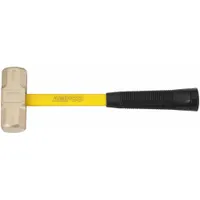 Non-Sparking Engineering Hammer: Fiberglass Handle, 3 lb Head Wt, 1 3/4 in Dia, 15 in Overall Lg (MPN H-69FG)