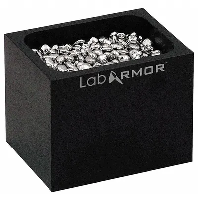 LAB ARMOR Single Black Bead Block: Aluminum, 3 in Overall Wd, 3 3/4 in Overall Lg - Dry Bath Blocks
