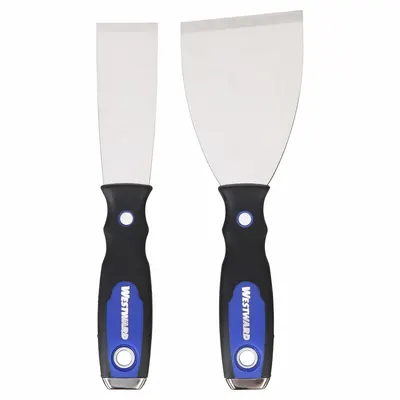 WESTWARD Putty Knife Set: Bld. Mat. Stainless Steel, Hdl. Mat. Polypropylene/Steel/TPR - Standard Scraper Sets