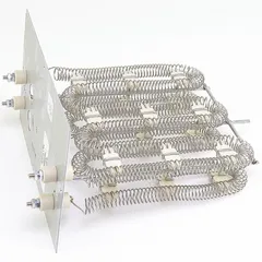 Electric resistance heating element for HVACR systems. Used as a replacement part in air handling units, furnaces, and rooftop units to provide consistent thermal output.