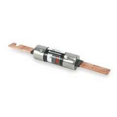 The BUSSMANN FRS-R-300 is a Class RK5 time-delay blade fuse rated 300 A, 600 V AC, and 300 V DC. It is non-indicating and designed to handle temporary inrush currents, making it suitable for protecting motors, transformers, and other inductive loads in industrial power distribution and control panels.
