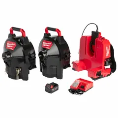 This cordless drum machine operates on the M18 platform and is designed for clearing blockages in pipes from 1-1/4 in to 4 in diameter. It features a 1/2 in cable diameter and a SWITCH PACK for control. Suitable for drain cleaning in residential, commercial, and industrial settings.