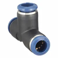AIGNEP USA Push-Fit Tee Fitting: 5/16 in OD x 5/16 in OD x 5/16 in OD Size, Nylon, Black (MPN 85230-05)