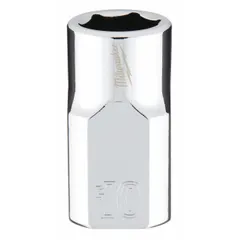 Standard chrome socket with 3/8 in drive and 10 mm hex size. 6-point design provides secure engagement on metric fasteners. Anti-roll geometry prevents the socket from rolling on flat surfaces. Suitable for general assembly, maintenance, and repair tasks.