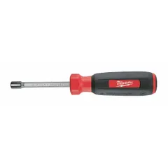 Straight metric nut driver with a 5 mm tip size, featuring a magnetized tip and hex shank. The hollow shank allows use with long threaded rods. Suitable for fastening and loosening nuts and bolts in confined spaces during mechanical and assembly tasks.