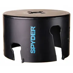 This SPYDER hole saw is designed for cutting through wood, metal, and plastic. It has a 6-inch diameter, 1 tooth per inch, and a maximum cutting depth of 2 inches. The 1/2"-18 thread size allows attachment to compatible arbors for use in industrial hole-cutting applications.