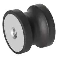 JW WINCO Vibration-Isolating Mount: Hourglass, Natural Rubber, Female x Female Style (MPN 456.3-15-15-12-8-55)