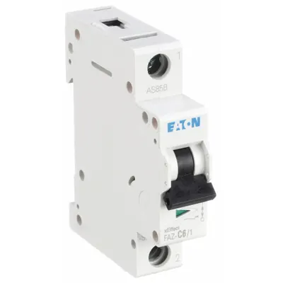EATON FAZ-C6/1-SP C-Curve 1-Pole UL1077 Supplementary Protector - C-Curve, 1-Pole UL1077 DIN Rail-Mount Supplementary Protectors