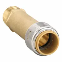 SHARKBITE MAX Push-Fit Adapter Fitting: Straight, 3/4 in OD x 3/4 in Pipe Size, Brass, Adapter (MPN UR3134)
