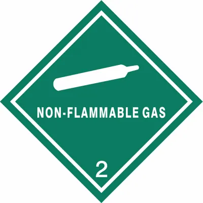 OEM APPROVED VENDOR DOT Container Label: Non-Flammable Gas - Class 2: Gases