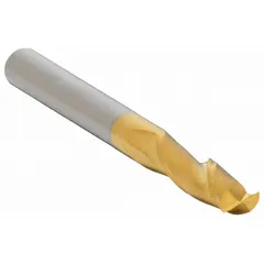 This carbide square end mill features a TiN coating to reduce friction and heat. With two flutes and an 11/64" cutting diameter, it is suited for slotting, profiling, and contouring in general-purpose milling of steel, stainless steel, and cast iron.