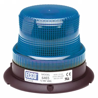 ECCO Beacon Light: Flashing Beacon, Blue, 3 7/8 in Overall Ht, LED - Vehicle Flashing Beacons