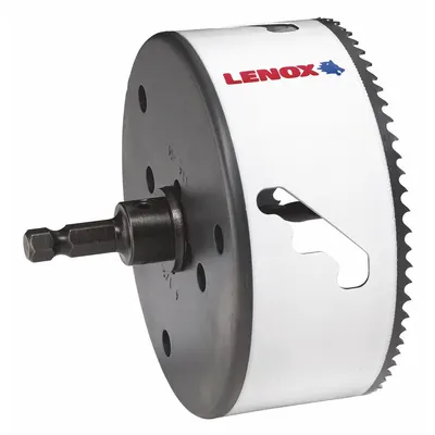 LENOX Hole Saw: 4 1/2 in Saw Dia., 4/5 Teeth per Inch, 1 7/8 in Max. Cutting Dp - Multi-Material-Cutting Hole Saws with Attached Arbor