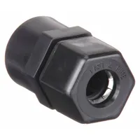 PARKER Compression Fitting Adapter: 1/4 in OD x 1/4 in Pipe Size, Compression x FNPTF, Polypropylene (MPN P4FC4)