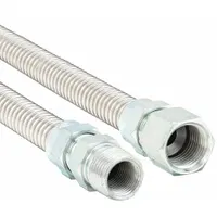 Gas Connector: 1/2 in Hose Inside Dia., 36 in Hose Lg, 125,000 BTU Capacity, Silver, FNPT x FNPT (MPN 30-3132-36)