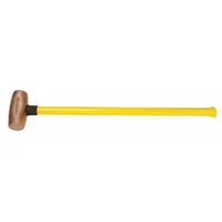 Soft-Face Sledge Hammer: Copper, Fiberglass Handle, 10 lb Head Wt, 4 in Dia, 32 in Overall Lg (MPN AM10CUFG)