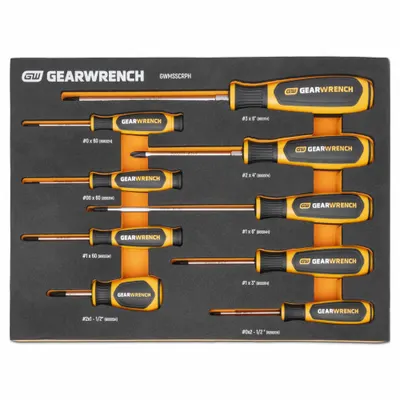 GEARWRENCH: 1-10 Pieces, 9 Pieces, Phillips Tip, #0/#00/#1/#2/#3 Tip Size - General Purpose Screwdriver Sets