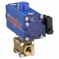 DYNAQUIP CONTROLS Pneumatically Actuated Two-Way Ball Valve: 1 in Size, Bronze, FNPT x FNPT (MPN PVA65AMSR06312A)