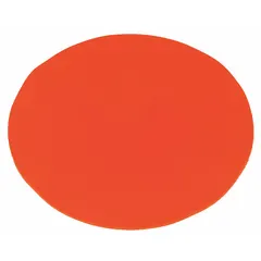 This self-sealing drain cover seal is designed for drains up to 30 inches in diameter. Made of polyurethane, it measures 3/8 inch thick and comes in an orange circle shape. It is used to seal drains temporarily or permanently during maintenance, testing, or spill prevention in industrial, municipal, and construction settings.