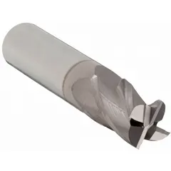 General purpose carbide square end mill with TiCN coating for increased hardness and wear resistance. Features 4 flutes, 13/64" mill diameter, 3/8" length of cut, and 2" overall length. Suitable for slotting, profiling, and contouring in industrial machining applications.