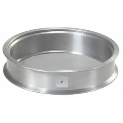 Ultrasonic test sieve with #40 US Standard Screen Size. Stainless steel screen material and aluminum frame. Outside diameter 13 1/4 in, height 3 in. Used for particle size analysis in laboratory and industrial sieving applications.