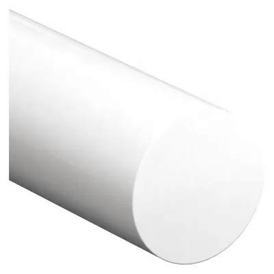PET-P Rod: 8 in Dia, 3 ft Lg, Opaque, White, 12,400 psi Tensile Strength - Polyester Rods & Discs