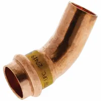 NIBCO Crimp Elbow Fitting: 45° Elbow, 1 in CTS x 1 in CTS x 1 in Pipe size, FTG x Press-fit, Copper (MPN 9046400HPC)