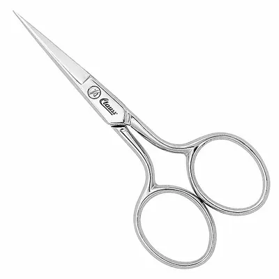 CLAUSS Scissors: Ambidextrous, 3 1/2 in Overall Lg, Straight, Steel, Pointed - All-Metal Scissors