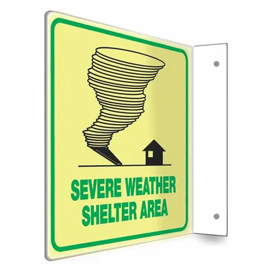 CONDOR L-Shape Projection Severe Weather Shelter Area Sign - L-Shape Projection Severe Weather Shelter Area Signs