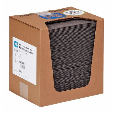PIG Sorbent Pad: 12 13/16 oz Volume Absorbed Per Pad, 13 in x 10 in Pad Size (L x W) - Sorbent Pads