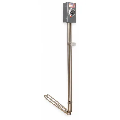 TEMPCO Drum Immersion Heater: 115V AC, 1,000 W Watts, 60°F to 250°F, Stainless Steel - Drum Immersion Heaters