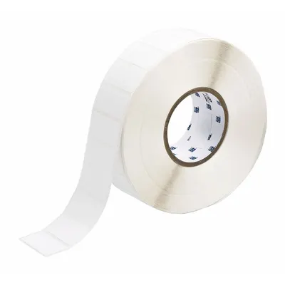 BRADY Wraparound Label: 1 in x 2 in, Nylon, Black on White - Brady Precut Label Rolls