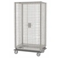 METRO Security Cart: 900 lb, 36 in L x 24 in W Self, 40 in L x 28 in W x 69 in H Overall Dim, Silver (MPN MQSEC53LE)