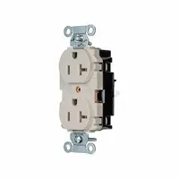 HUBBELL Receptacle: Duplex, 5-20, Light Almond, 125V AC, 20 A, 2 Pole / 3 Wire (MPN 5352STLA)
