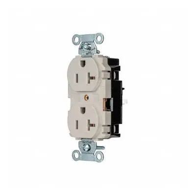 HUBBELL Receptacle: Duplex, 5-20, Light Almond, 125V AC, 20 A, 2 Pole / 3 Wire (MPN 5352STLA) - General Purpose Receptacles