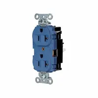 HUBBELL Receptacle: Duplex, 5-20, Blue, 125V AC, 20 A, 2 Pole / 3 Wire (MPN 5362STBL)