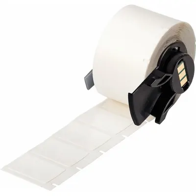BRADY Wraparound Label: 1 in x 3/4 in, Vinyl, Black on White - Brady Precut Label Rolls