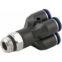 AIGNEP Push-Fit Wye Fitting: 1/4 in OD x 1/4 in OD x 1/4 in OD x 1/4 in OD Size (MPN 85340-04-02)