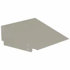 This slope-top kit is designed for standard lockers with a 12 in width. It includes one right slope end panel, constructed from steel with a powder-coated finish. The sloped configuration helps prevent debris accumulation on locker tops, facilitating easier cleaning in various settings.