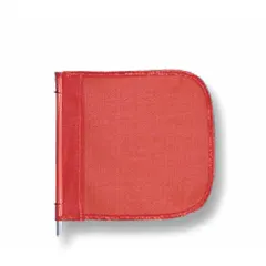 Orange non-reflective replacement flag for warning whip assemblies. Measures 11 inches in height and 12 inches in width. Used to mark the extended height of vehicles, equipment, or loads in industrial and construction environments to improve visibility and prevent collisions.