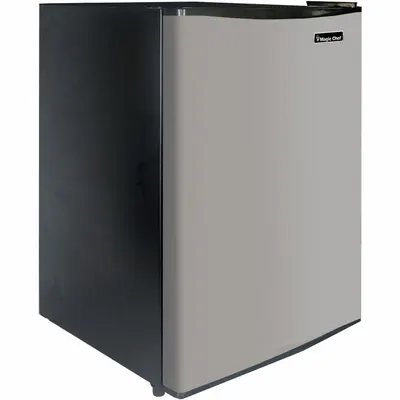 DANBY Refrigerator: Stainless Steel, 2.2 cu ft Total Capacity, 1 Shelves - Mini Refrigerators